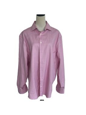 Charles Tyrwhitt: Men's Pink Checkered Shirt: 17/37